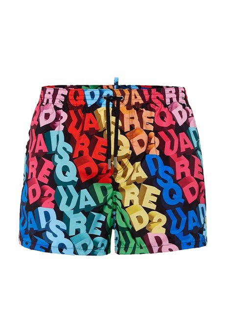 Costume Dsquared2  Swimwear uomo D7B646100998 multicolor allover logo DSQUARED2 SWIMWEAR | Costumi | D7B646100998
